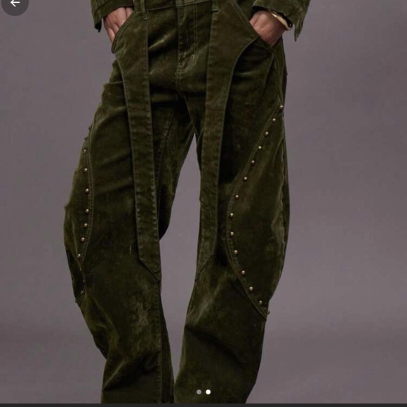 Women's Olive Green Boyfriend Jeans and Jacket - Picture 2 of 2